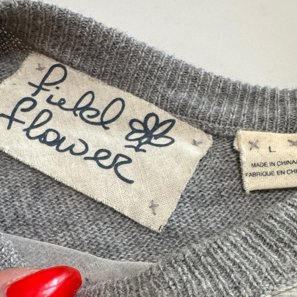 Elegant Gray Sweater with Sheer Details - Picture 6 of 8